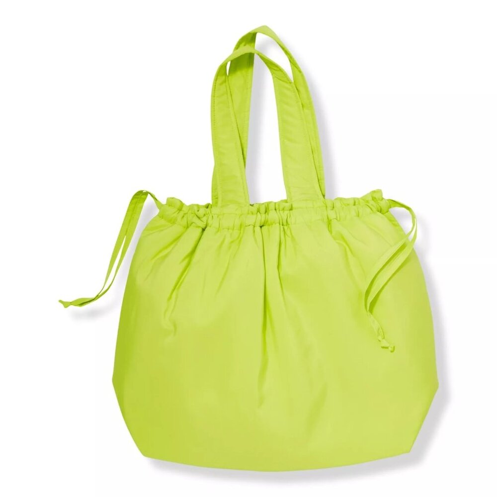 Lime Light Green Side Cinch Tote Bag with Magnetic Closure by Ulta Beauty